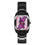 Liquid Roses Stainless Steel Barrel Watch Front