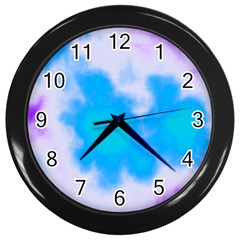 Blue And Purple Clouds Wall Clocks (black)