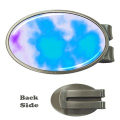 Blue And Purple Clouds Money Clips (oval) 