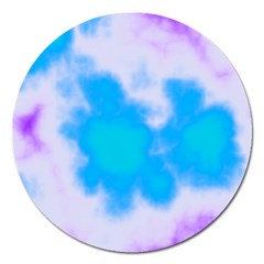 Blue And Purple Clouds Magnet 5  (round)