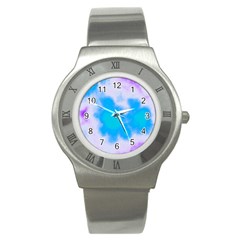 Blue And Purple Clouds Stainless Steel Watch by TRENDYcouture