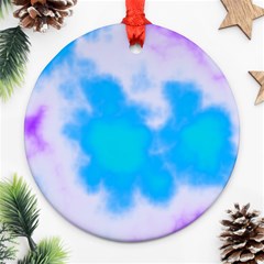 Blue And Purple Clouds Round Ornament (two Sides) 