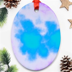 Blue And Purple Clouds Oval Ornament (two Sides) by TRENDYcouture