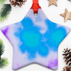 Blue And Purple Clouds Star Ornament (two Sides) 