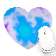 Blue And Purple Clouds Heart Mousepads by TRENDYcouture