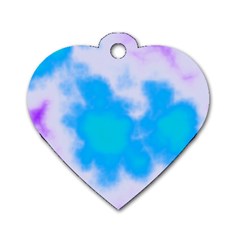 Blue And Purple Clouds Dog Tag Heart (one Side) by TRENDYcouture