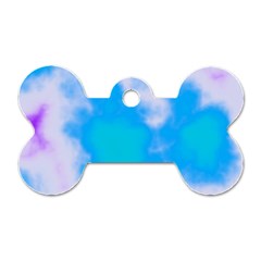 Blue And Purple Clouds Dog Tag Bone (two Sides)