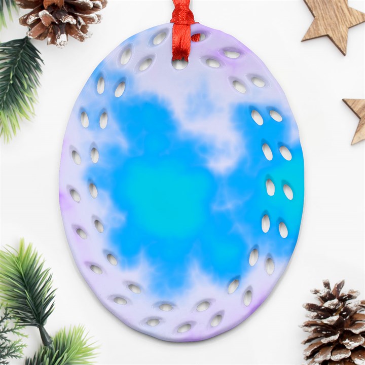 Blue And Purple Clouds Ornament (Oval Filigree) 