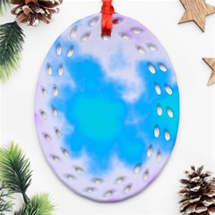 Blue And Purple Clouds Oval Filigree Ornament (2-side) 