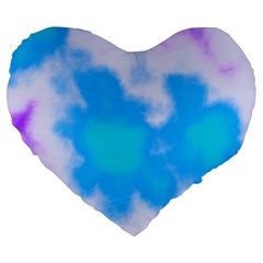 Blue And Purple Clouds Large 19  Premium Heart Shape Cushions