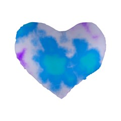 Blue And Purple Clouds Standard 16  Premium Flano Heart Shape Cushions