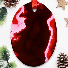 Crimson Sky Oval Ornament (two Sides)