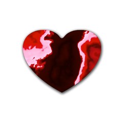 Crimson Sky Rubber Coaster (heart)  by TRENDYcouture