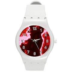 Crimson Sky Round Plastic Sport Watch (m) by TRENDYcouture