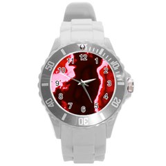 Crimson Sky Round Plastic Sport Watch (l) by TRENDYcouture