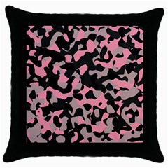 Kitty Camo Throw Pillow Case (black) by TRENDYcouture