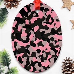 Kitty Camo Oval Ornament (two Sides)