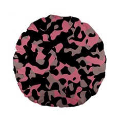 Kitty Camo Standard 15  Premium Round Cushions by TRENDYcouture