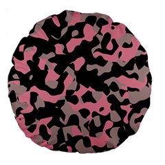 Kitty Camo Large 18  Premium Round Cushions by TRENDYcouture