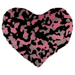 Kitty Camo Large 19  Premium Heart Shape Cushions by TRENDYcouture