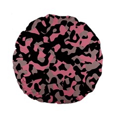 Kitty Camo Standard 15  Premium Flano Round Cushions by TRENDYcouture