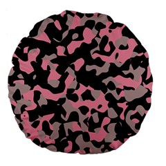 Kitty Camo Large 18  Premium Flano Round Cushions