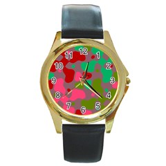 Spots                                                                                			round Gold Metal Watch