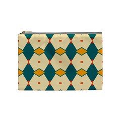 Blue Yellow Rhombus Pattern                                                                                 Cosmetic Bag by LalyLauraFLM