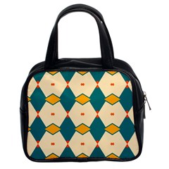 Blue Yellow Rhombus Pattern                                                                                 Classic Handbag (two Sides) by LalyLauraFLM