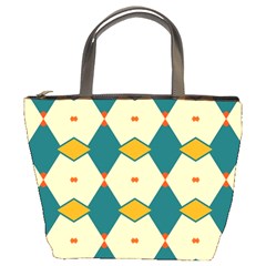 Blue Yellow Rhombus Pattern                                                                                 	bucket Bag