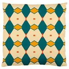 Blue Yellow Rhombus Pattern                                                                                 	large Flano Cushion Case (two Sides)