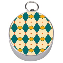 Blue Yellow Rhombus Pattern                                                                                 Silver Compass