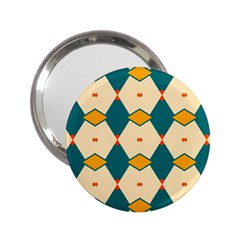 Blue Yellow Rhombus Pattern                                                                                 			2 25  Handbag Mirror by LalyLauraFLM