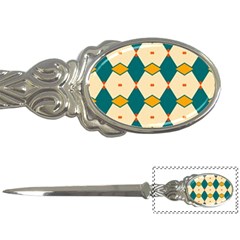 Blue Yellow Rhombus Pattern                                                                                 			letter Opener