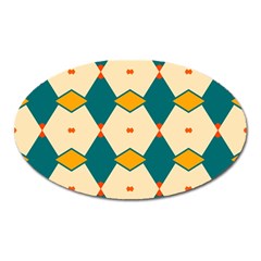 Blue Yellow Rhombus Pattern                                                                                 			magnet (oval)