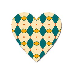 Blue Yellow Rhombus Pattern                                                                                 			magnet (heart)