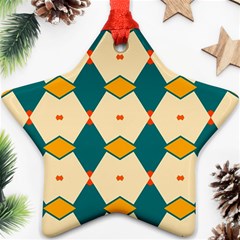 Blue Yellow Rhombus Pattern                                                                                 			ornament (star)