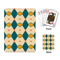 Blue Yellow Rhombus Pattern                                                                                 			playing Cards Single Design