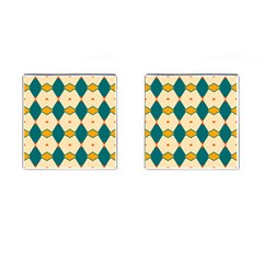 Blue Yellow Rhombus Pattern                                                                                 			cufflinks (square)