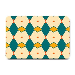 Blue Yellow Rhombus Pattern                                                                                 			small Doormat