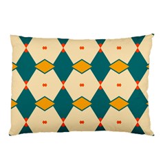 Blue Yellow Rhombus Pattern                                                                                 			pillow Case