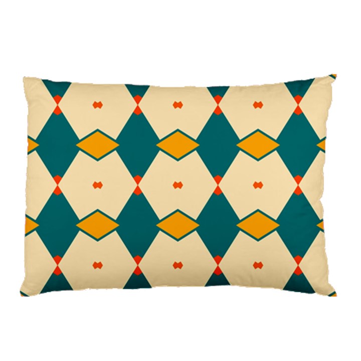 Blue yellow rhombus pattern                                                                                 			Pillow Case