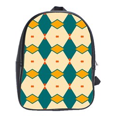 Blue Yellow Rhombus Pattern                                                                                 			school Bag (large)