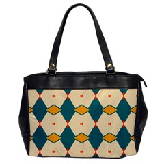 Blue Yellow Rhombus Pattern                                                                                 			oversize Office Handbag