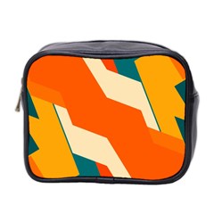 Shapes In Retro Colors                                                                                  Mini Toiletries Bag (two Sides)