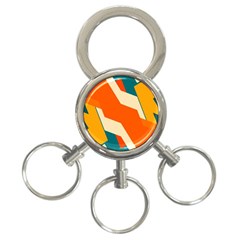 Shapes In Retro Colors                                                                                  			3-ring Key Chain by LalyLauraFLM