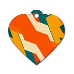 Shapes in retro colors                                                                                  			Dog Tag Heart (One Side) Front