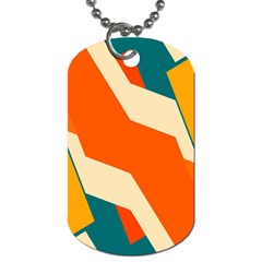 Shapes In Retro Colors                                                                                  			dog Tag (one Side)