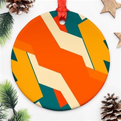 Shapes In Retro Colors                                                                                  			ornament (round) by LalyLauraFLM