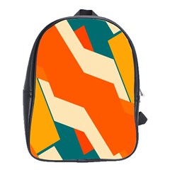 Shapes In Retro Colors                                                                                  			school Bag (large)